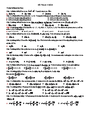 Đề kiểm tra 1 tiết chương III môn Hình 12